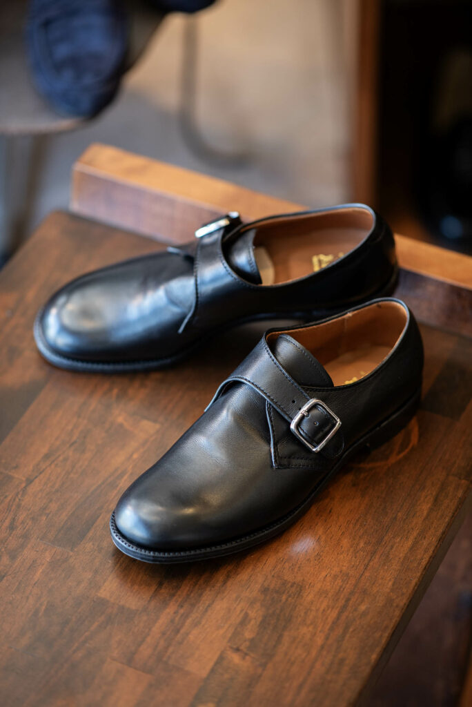オールデン N1408L Military Monk Strap Shoes Ladycalf Black