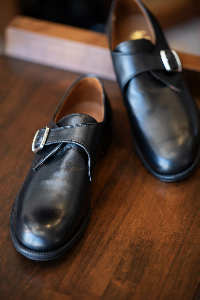 オールデン N1408L Military Monk Strap Shoes Ladycalf Black