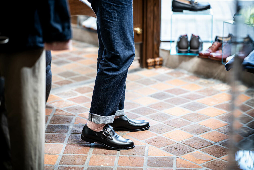 オールデン N1408L Military Monk Strap Shoes Ladycalf Black
