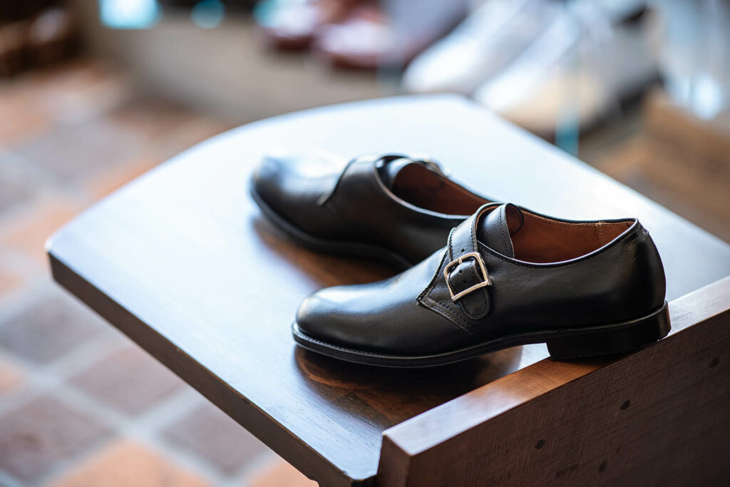 オールデン N1408L Military Monk Strap Shoes Ladycalf Black