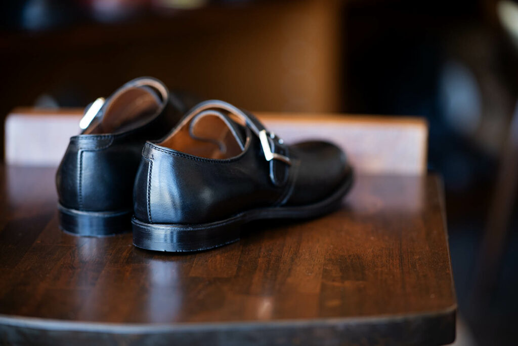 オールデン N1408L Military Monk Strap Shoes Ladycalf Black