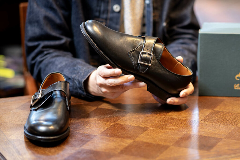 オールデン N1408L Military Monk Strap Shoes Ladycalf Black