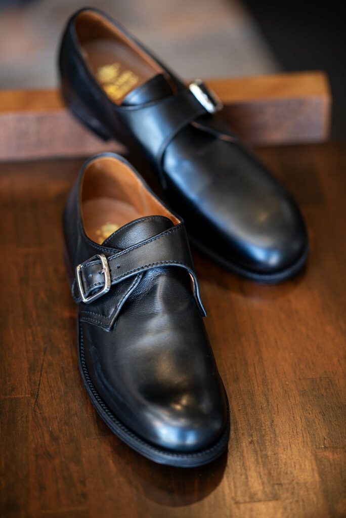 オールデン N1408L Military Monk Strap Shoes Ladycalf Black