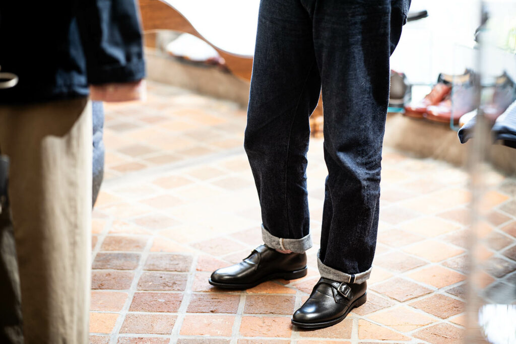 オールデン N1408L Military Monk Strap Shoes Ladycalf Black
